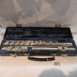 A cased Gemeinhardt silver plated flute, Elkhart Ind. M2, C31056.