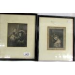2 framed and glazed Victorian engravings.