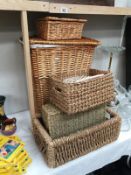 A collection of wicker baskets etc.
