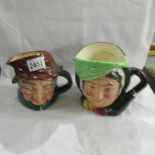 2 large Royal Doulton character jugs.