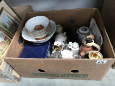 A quantity of miscellaneous items including bowls, dog figurines etc.