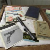 An A-G Hahn Cassel firfle sight with assortment of WW2 theme books including National Rifle