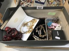 An assortment of costume jewellery, USSR stopwatch,