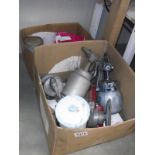 A box of air tools and spray guns