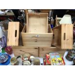6 stackable pine storage boxes