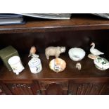 A quantity of china etc. including Beswick, Goebel, Royal Doulton & Wedgewood etc.