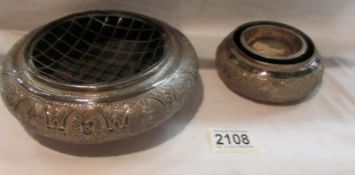 2 Indian silver bowls.
