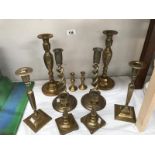 5 pairs of assorted brass candlestick