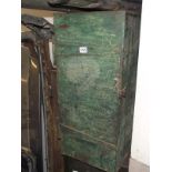 A metal storage cabinet