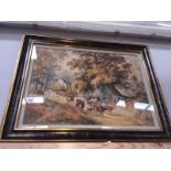 A large framed print of cattle