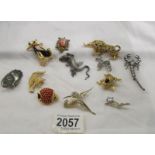 A good lot of animal themed brooches including vintage.