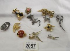 A good lot of animal themed brooches including vintage.