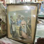 An American folk art felt and needlework picture of cotton pickers