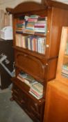 A dark oak effect wall unit