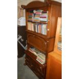 A dark oak effect wall unit