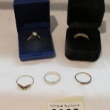 5 assorted rings including 3 9ct gold and one silver.
