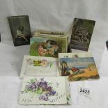 A quantity of vintage post cards.