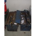 2 good cantilever toolboxes including tools