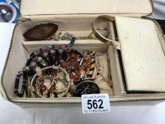 A jewellery box & mixed lot of costume jewellery