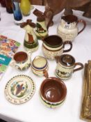9 pieces of mottoware including Aller Vale pottery and Devon pottery