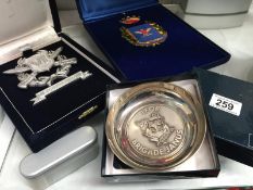 3 items of military memorabilia featuring regimental crests