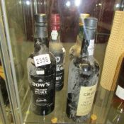 4 bottles of port - Dow's Crutsco port 1989, Curx port 1989,