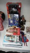 A Star Wars talking Darth Vader, a Dr Who micro set (missing sonics), Sonic screw drivers,