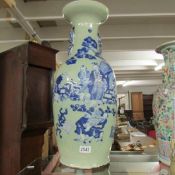A 19th century Chinese baluster vase, approximately 24" tall,