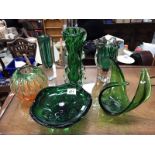 6 pieces of art glass