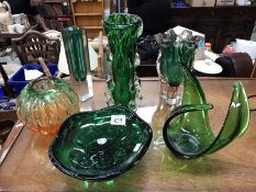 6 pieces of art glass