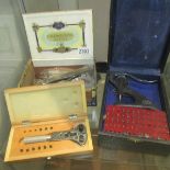 3 boxes of watch makers tools etc.