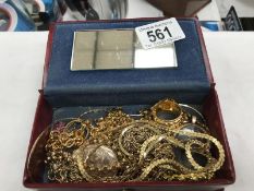 A mixed lot of yellow metal chains & locket etc.