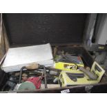 A wooden box of tools