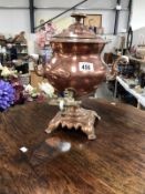 A copper samovar urn