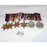 2 WW2 medals and 4 WW2 stars.