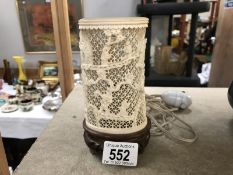 A Victorian ivory ornament (later converted to a lamp)