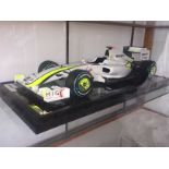 An Amalgam 1/8th scale model Formula 1 racing car of the Brawn GP team as raced at the Monaco Grand