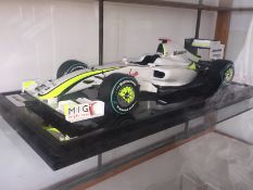 An Amalgam 1/8th scale model Formula 1 racing car of the Brawn GP team as raced at the Monaco Grand