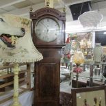 A good mahogany 8 day Grandfather clock with circular silvered dial and concaved glass marked Frost