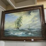 A framed and glazed seascape signed Doglas.