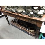 A 19th century office table with leather inset top & 3 drawers