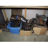 4 boxes of used car parts mainly Jaguar including wiper and light switches etc.