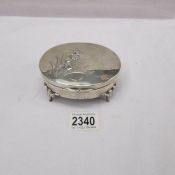 A silver art nouveau trinket box, hall mark indistinct.