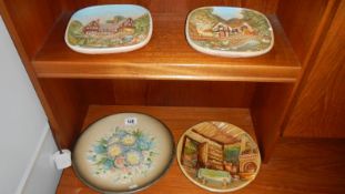 A Bossons Chalkware wall plate and 3 others A/F