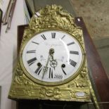 A farmhouse clock by Louis Jacquin with weights, pendulum and key.