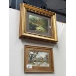A framed and glazed fine watercolour "The Birks of Aberfeldy" signed G.A.Rennie 18.5cm x 13.
