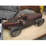 A large scale resin model of a 1930's racing car