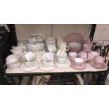 A shelf of Hornsea crockery and Gaydon Melmex melamine