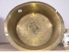 A large brass pan