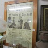 A framed and glazed Merseybeat poster featuring The Beatles.